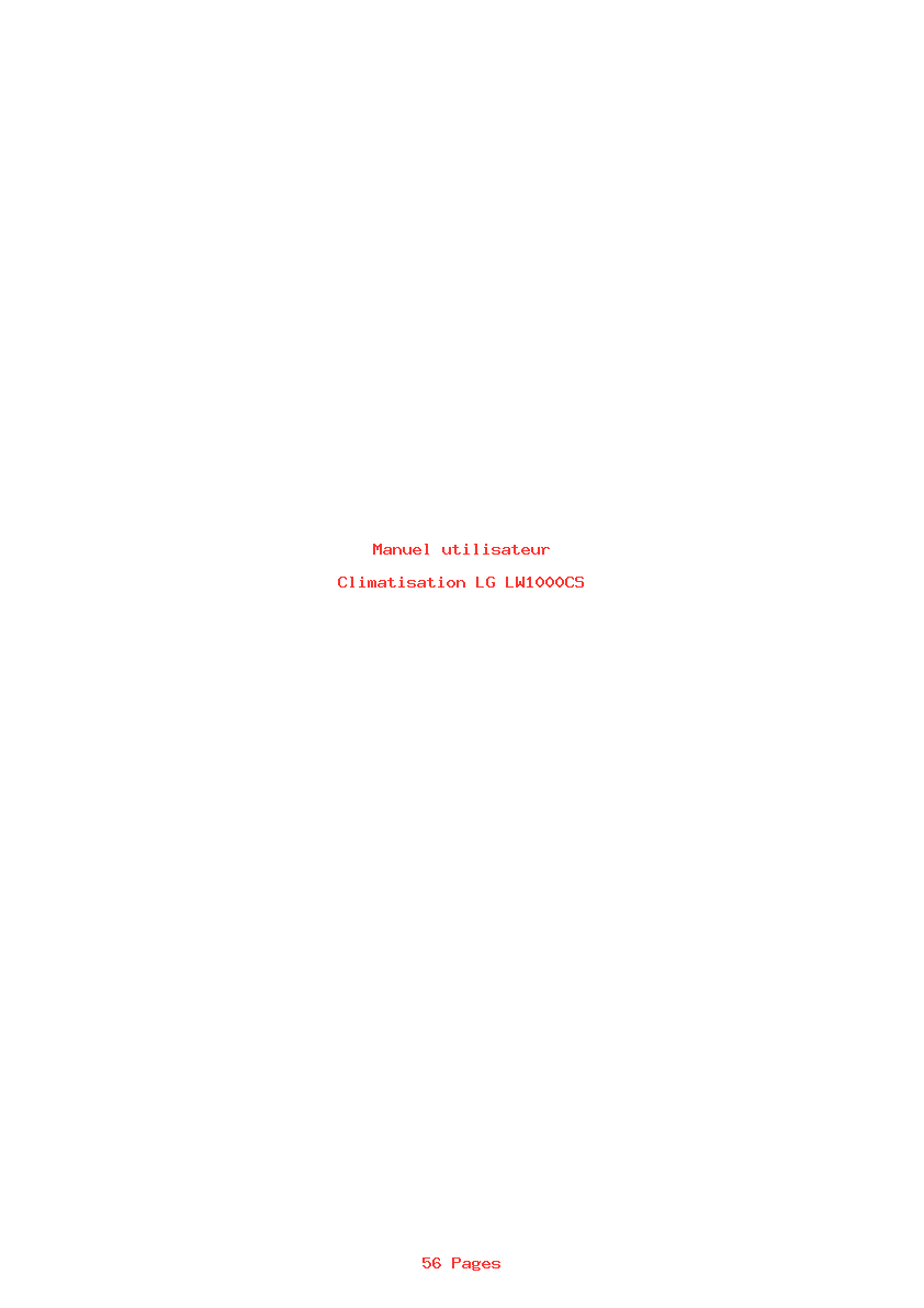 Page 1 de la notice Manuel utilisateur LG LW1000CS
