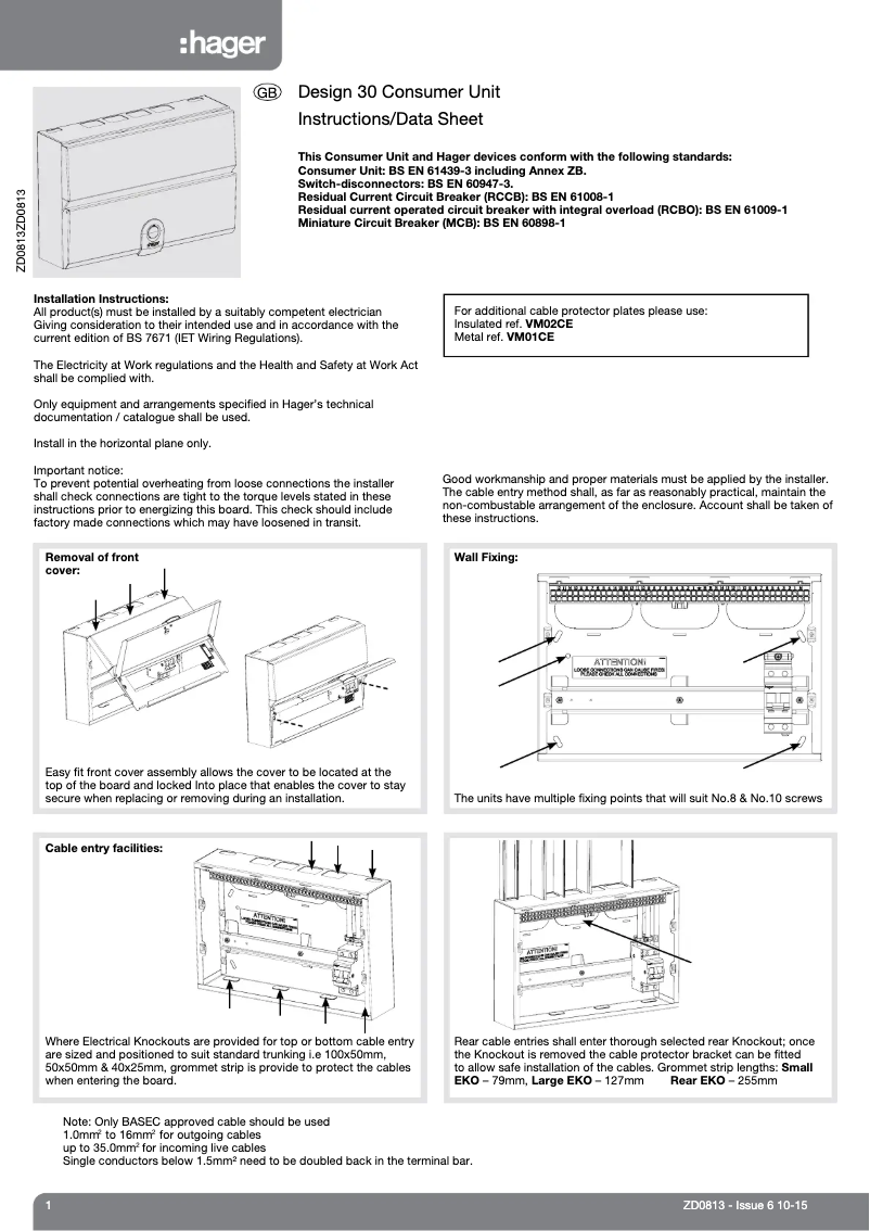 Page 1 de la notice Manuel utilisateur Hager VM206K