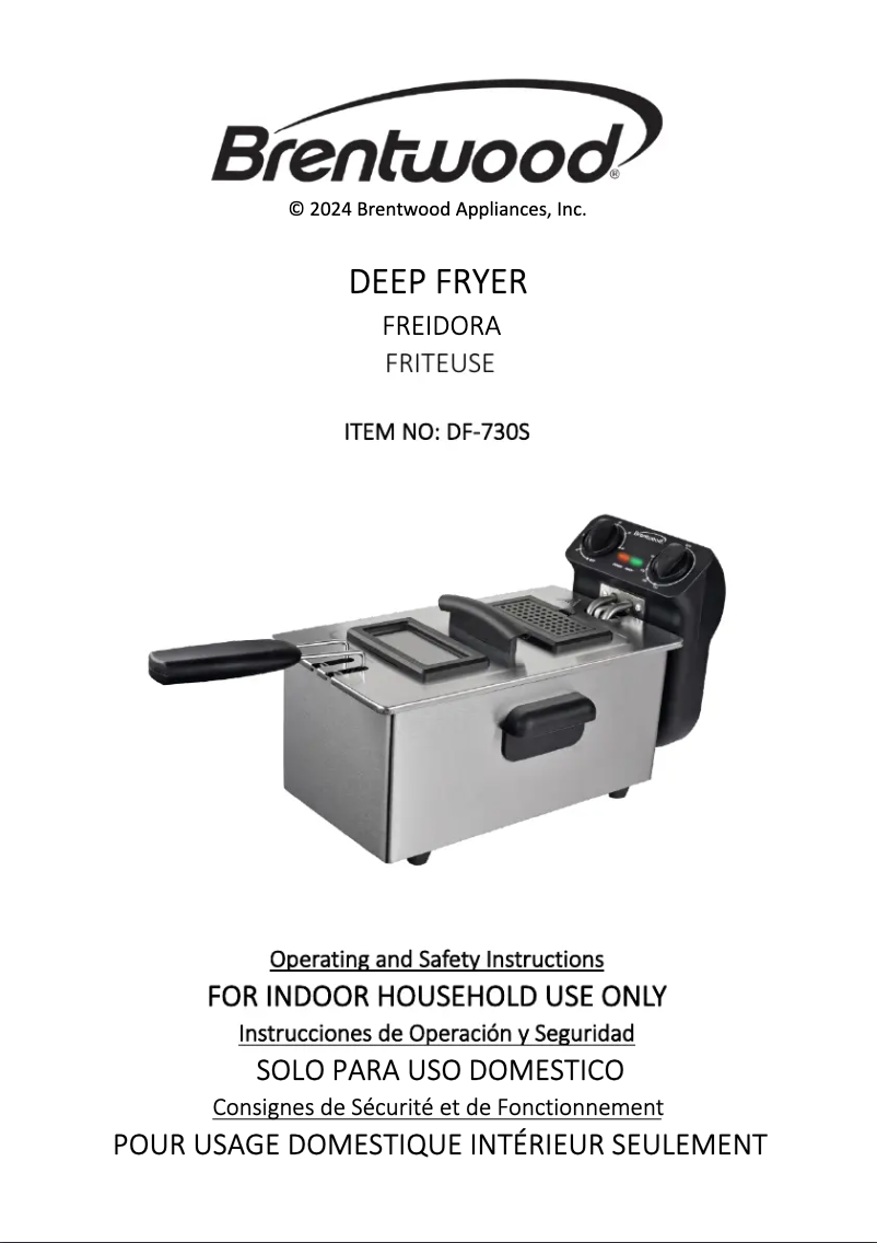 Page 1 de la notice Manuel utilisateur Brentwood DF-730S