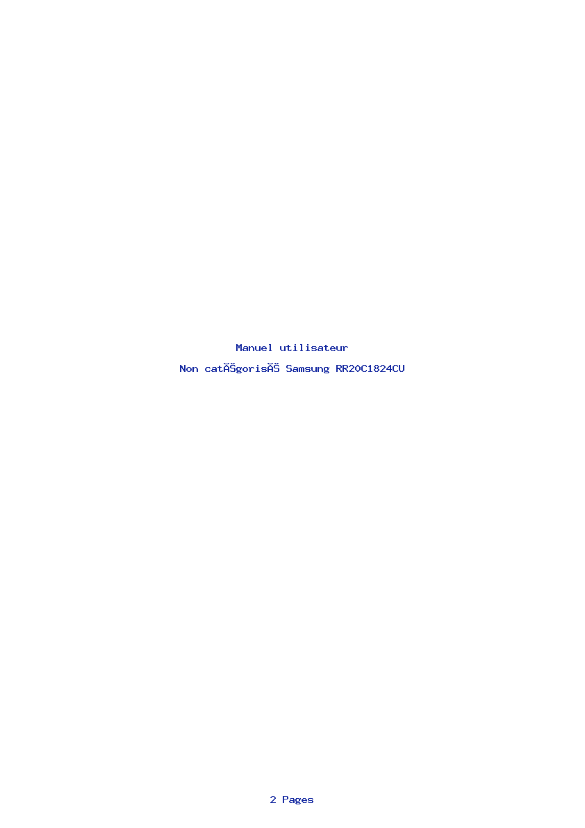 Page 1 de la notice Manuel utilisateur Samsung RR20C1824CU