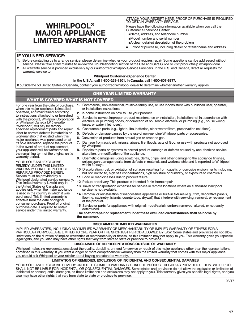 Page 1 de la notice Manuel utilisateur Whirlpool WFG510S0AS