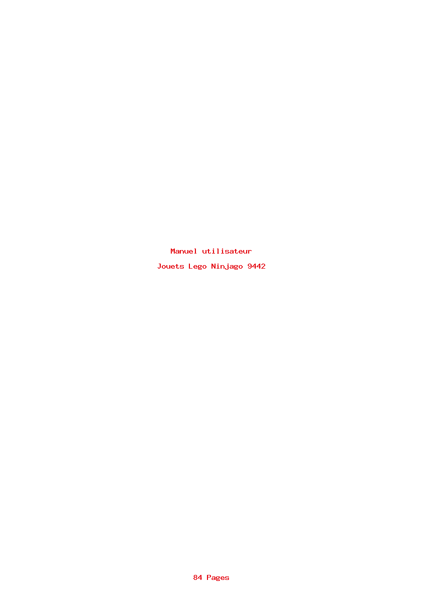 Page 1 de la notice Manuel utilisateur Lego Ninjago 9442