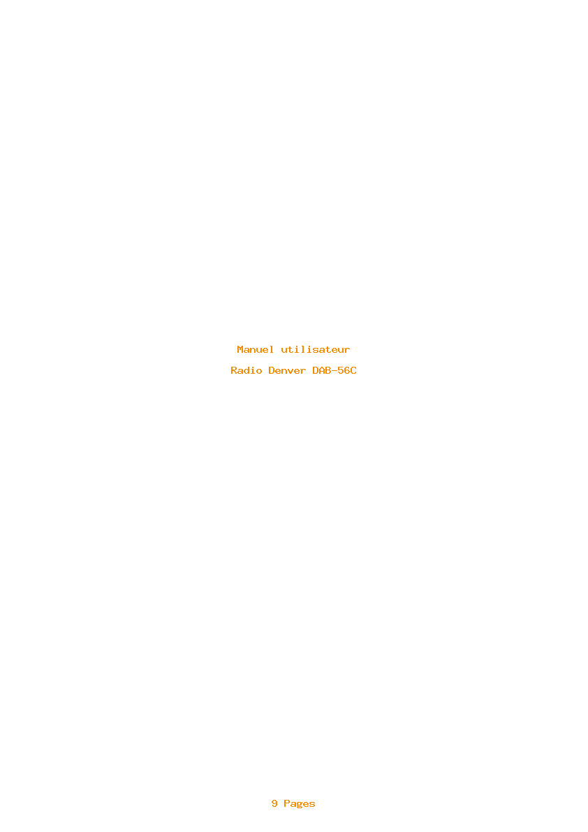 Page 1 de la notice Manuel utilisateur Denver DAB-56C
