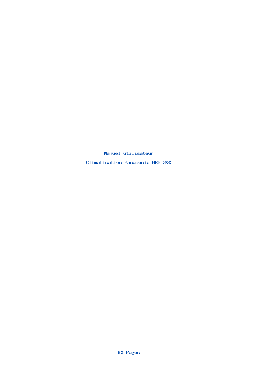 Page 1 de la notice Manuel utilisateur Panasonic HRS 300