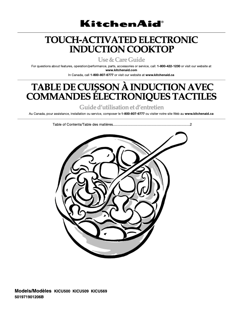 Page 1 of the manual Use and Maintenance Manual KitchenAid Architect KICU509XSS