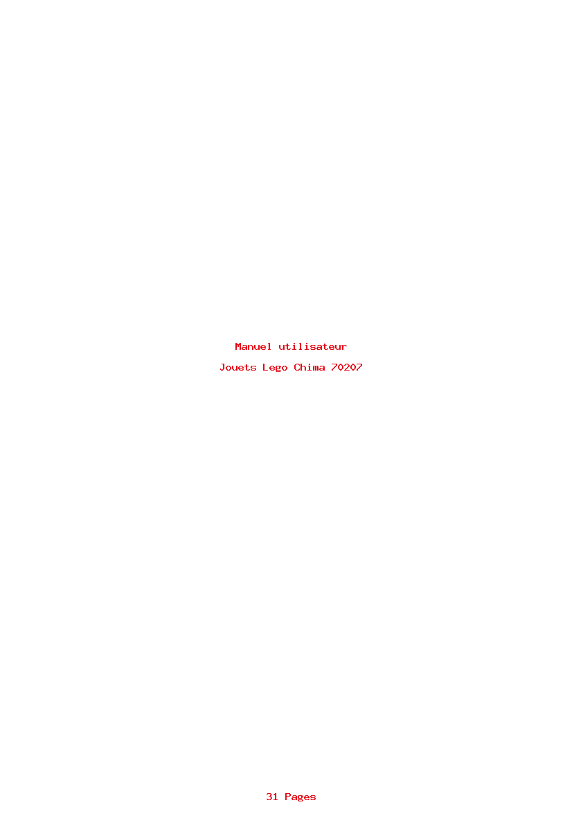 Page 1 de la notice Manuel utilisateur Lego Chima 70207