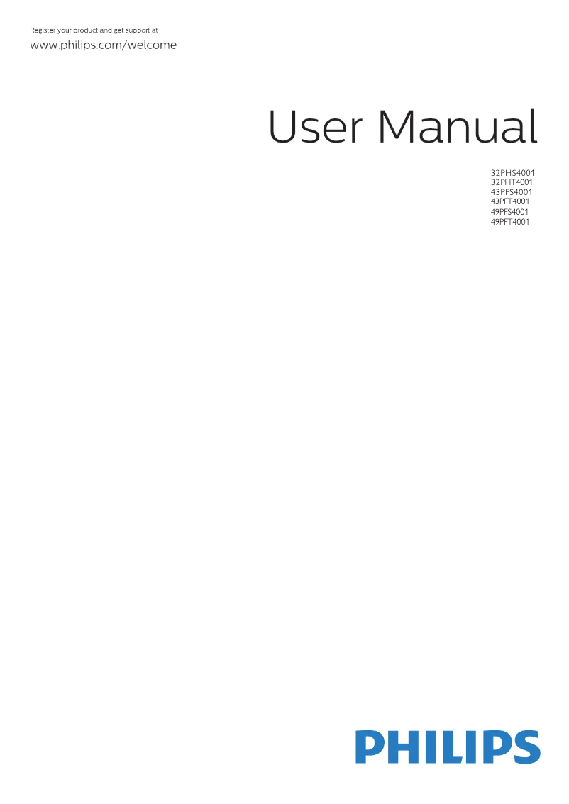 Página 1 del manual Manual de usuario Philips 4000 series 43PFT4001