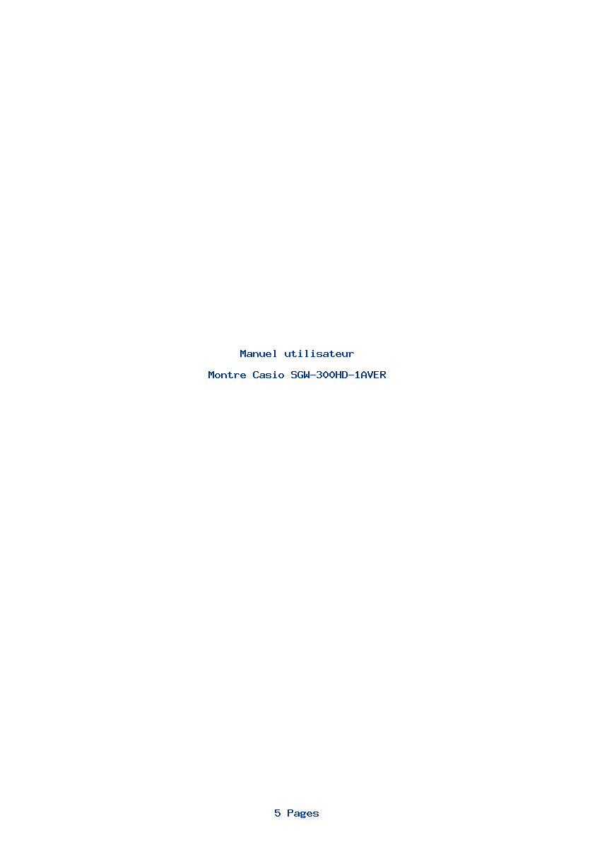 Page 1 de la notice Manuel utilisateur Casio SGW-300HD-1AVER