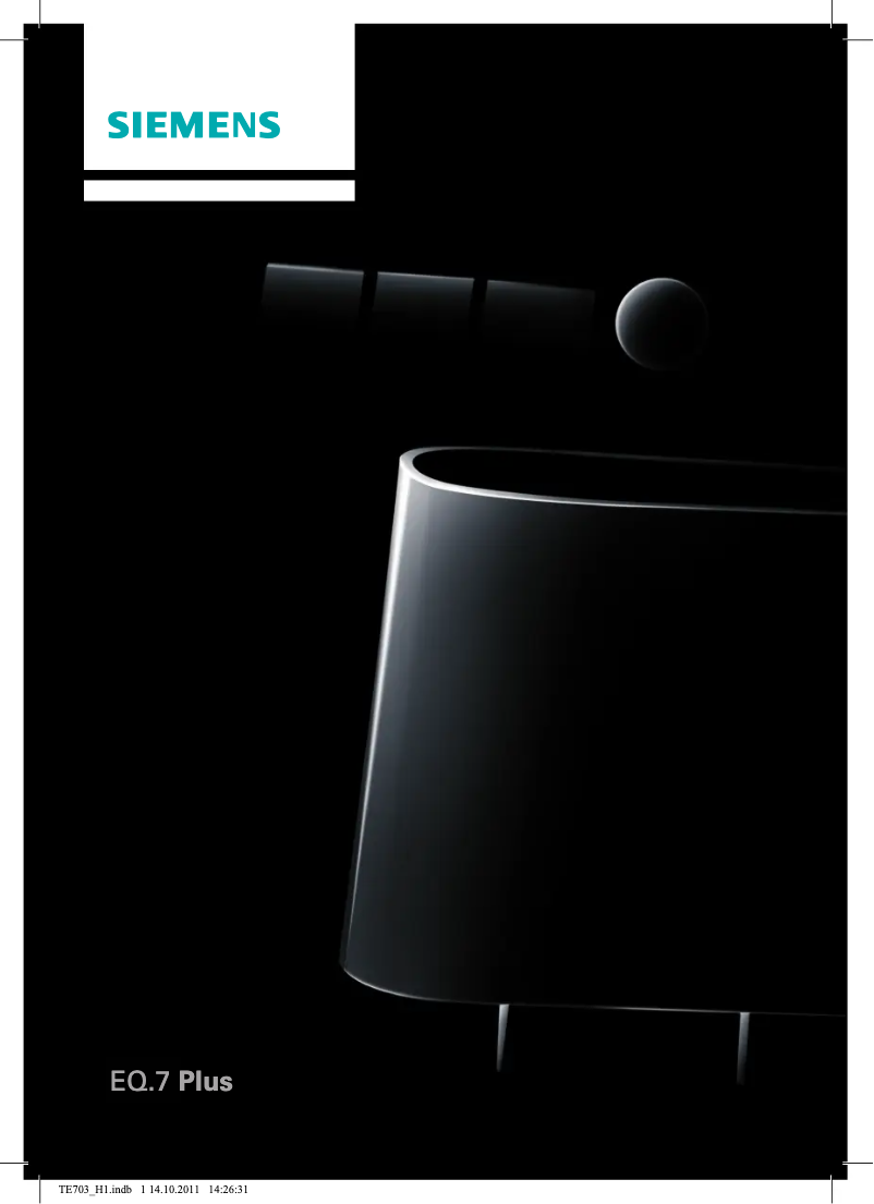 Page 1 de la notice Manuel utilisateur Siemens EQ.7 Plus L-Series TE703501DE