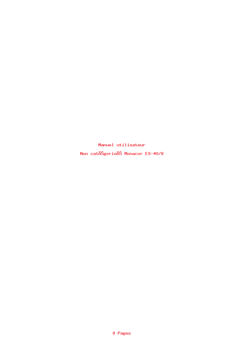 Page 1 de la notice Manuel utilisateur Monacor EX-40/8