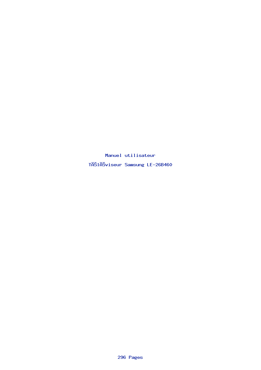 Page 1 de la notice Manuel utilisateur Samsung LE-26B460