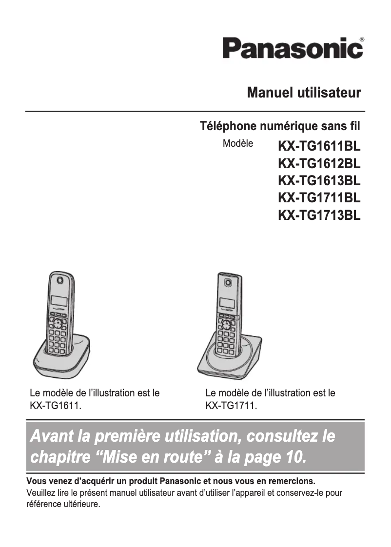 Página 1 del manual Manual de usuario Panasonic KX-TG1712