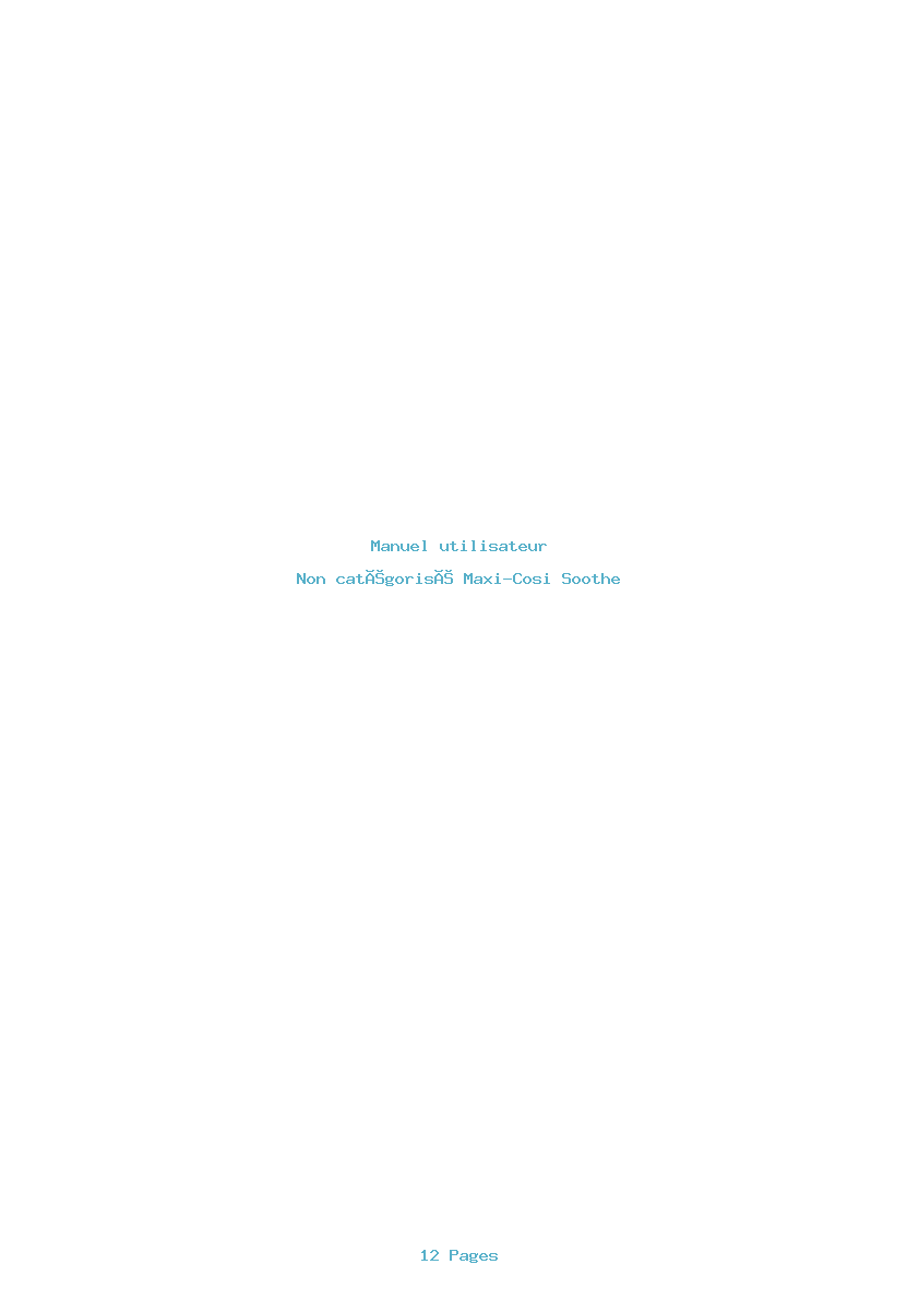 Image de la première page du manuel de l'appareil Soothe