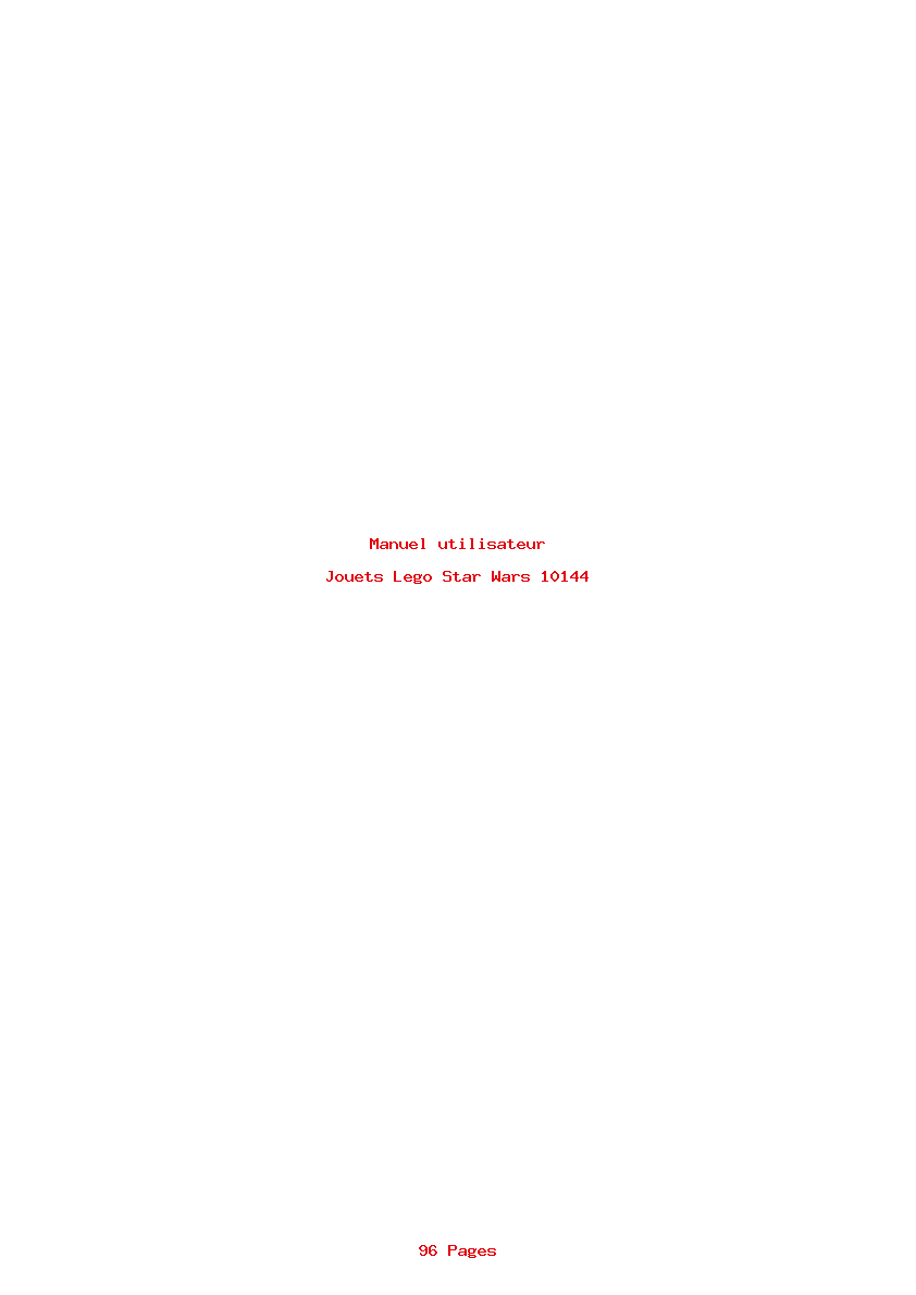 Page 1 de la notice Manuel utilisateur Lego Star Wars 10144