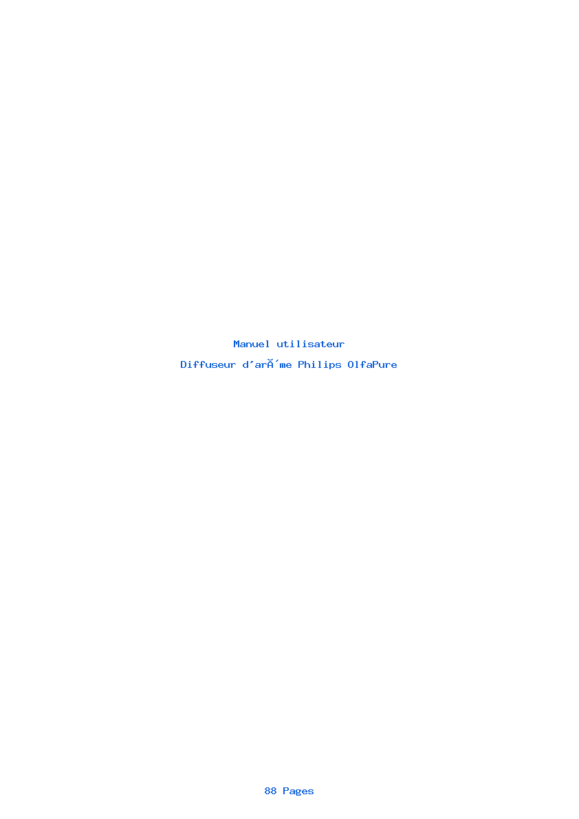Image de la première page du manuel de l'appareil OlfaPure