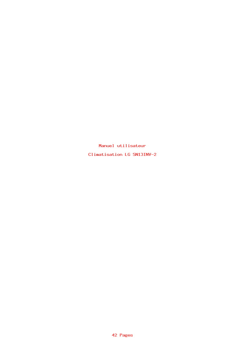 Page 1 de la notice Manuel utilisateur LG SN13INV-2