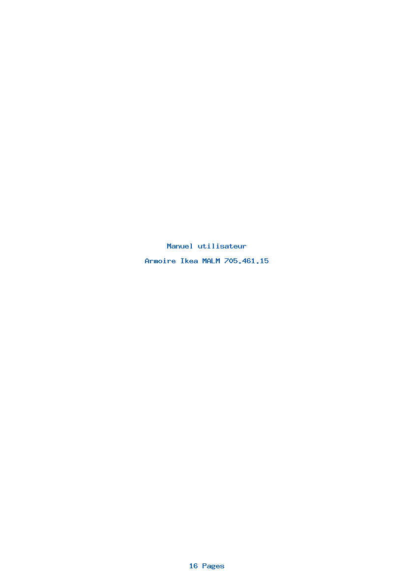Page 1 de la notice Manuel utilisateur Ikea MALM 705.461.15