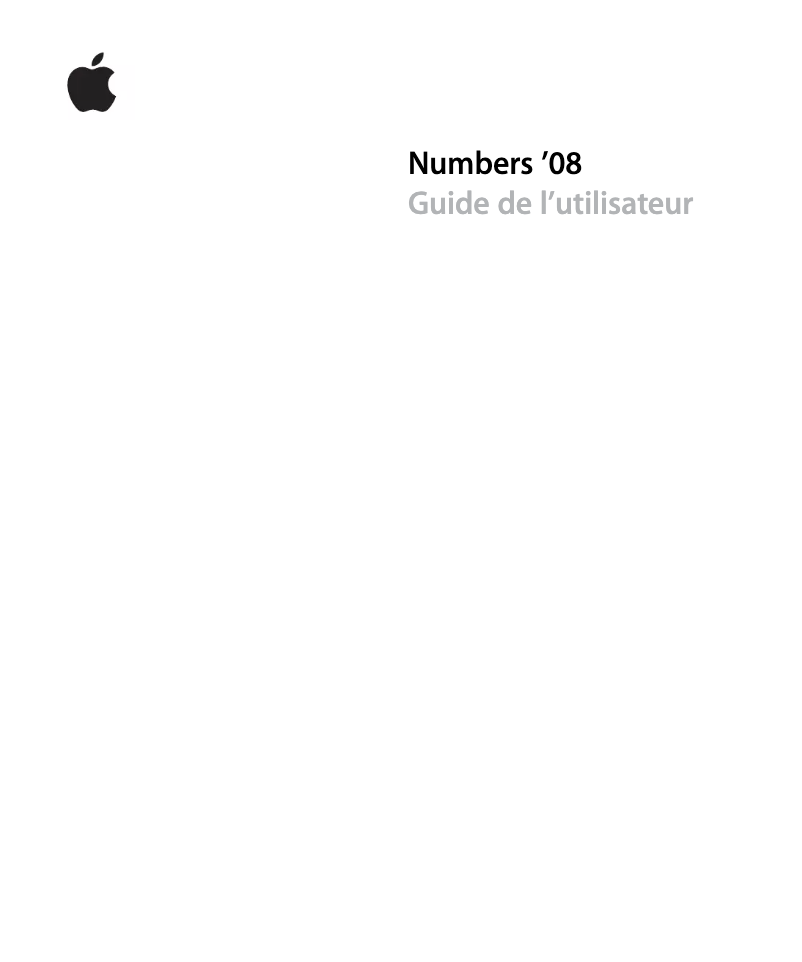 Page 1 de la notice Manuel utilisateur Apple Numbers 08