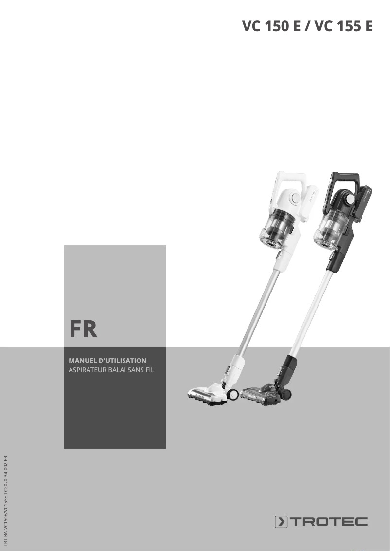 Page 1 de la notice Manuel utilisateur Trotec VC 150 E