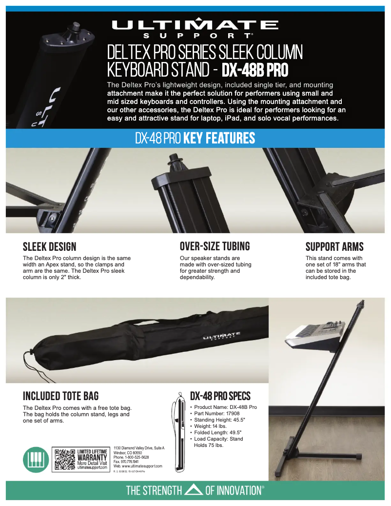 Page 1 de la notice Manuel utilisateur Ultimate Support DX-48B Pro