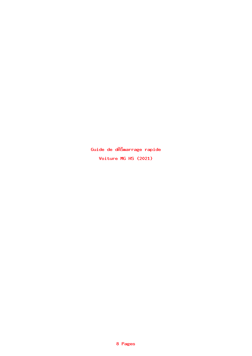 Image de la première page du manuel de l'appareil HS (2021)