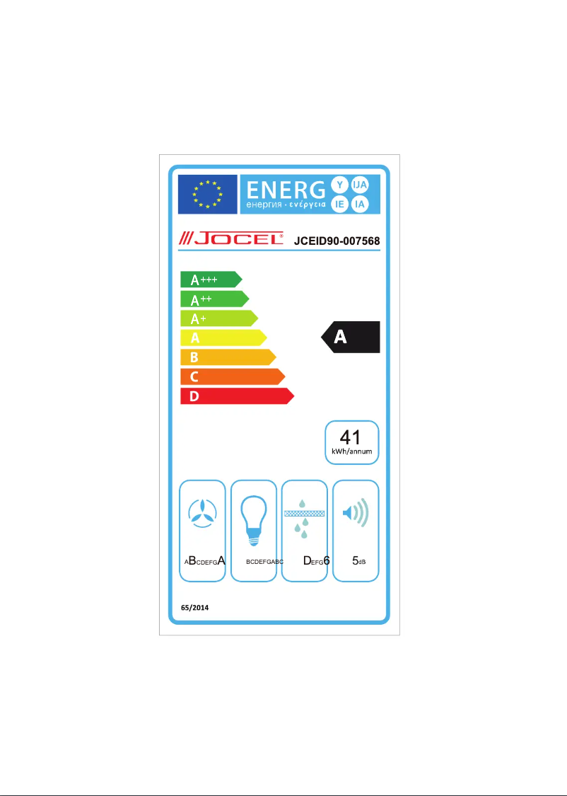 Page 1 de la notice Label énergétique Jocel JCEID90-007568