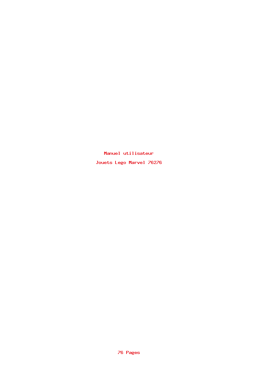 Page 1 de la notice Manuel utilisateur Lego Marvel 76276