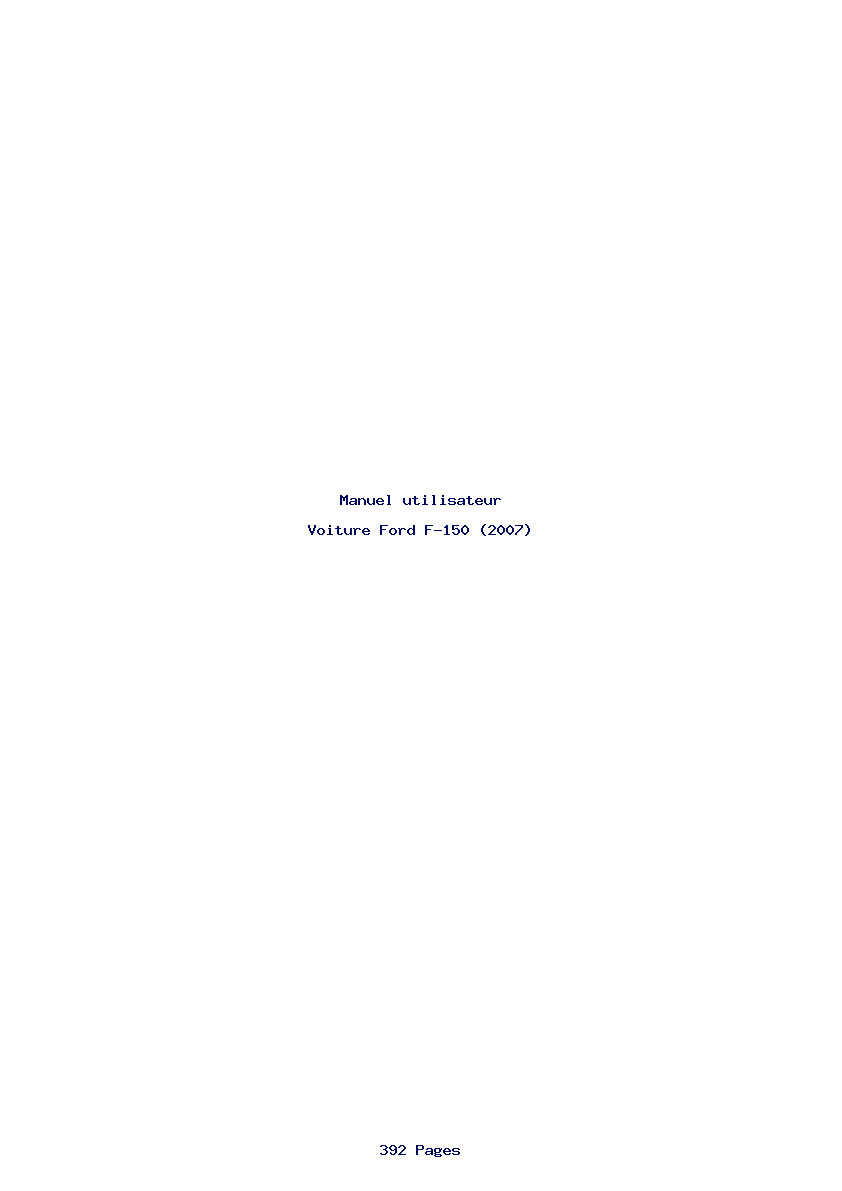 Page 1 de la notice Manuel utilisateur Ford F-150 (2007)