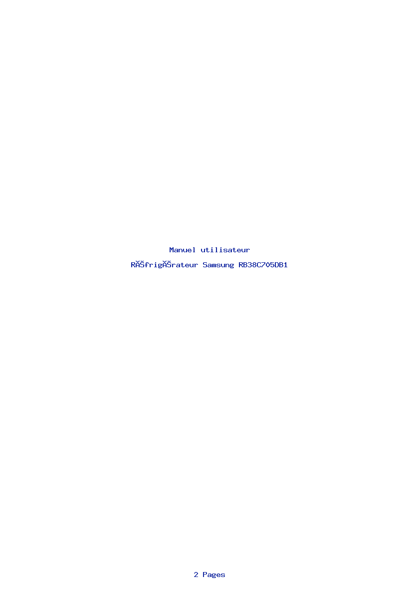 Page 1 de la notice Manuel utilisateur Samsung RB38C705DB1