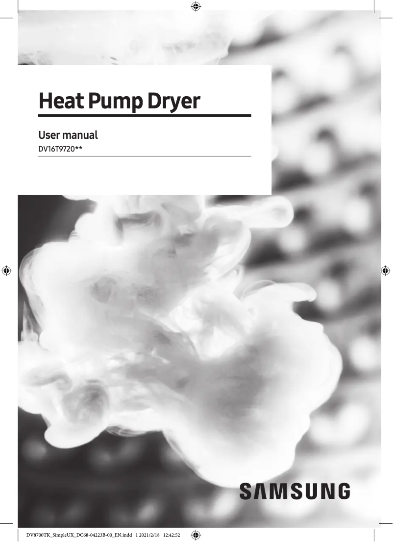 Page 1 de la notice Manuel utilisateur Samsung DV16T9720SV