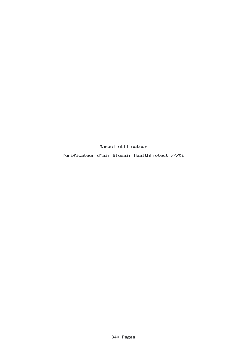 Page 1 de la notice Manuel utilisateur Blueair HealthProtect 7770i