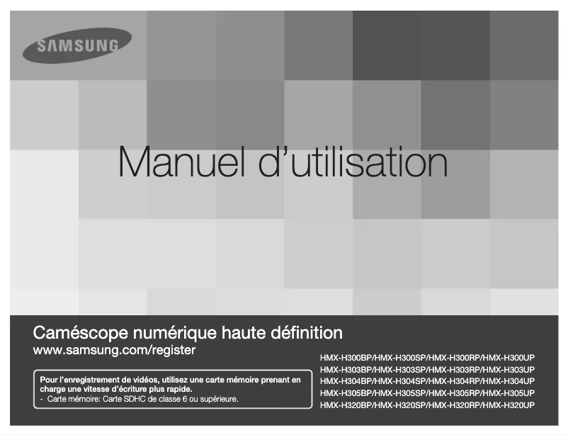 Page 1 de la notice Manuel utilisateur Samsung HMX-H304BP