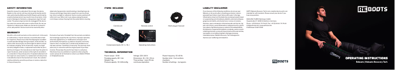 Page 1 de la notice Manuel utilisateur Reboots One Recovery Boots