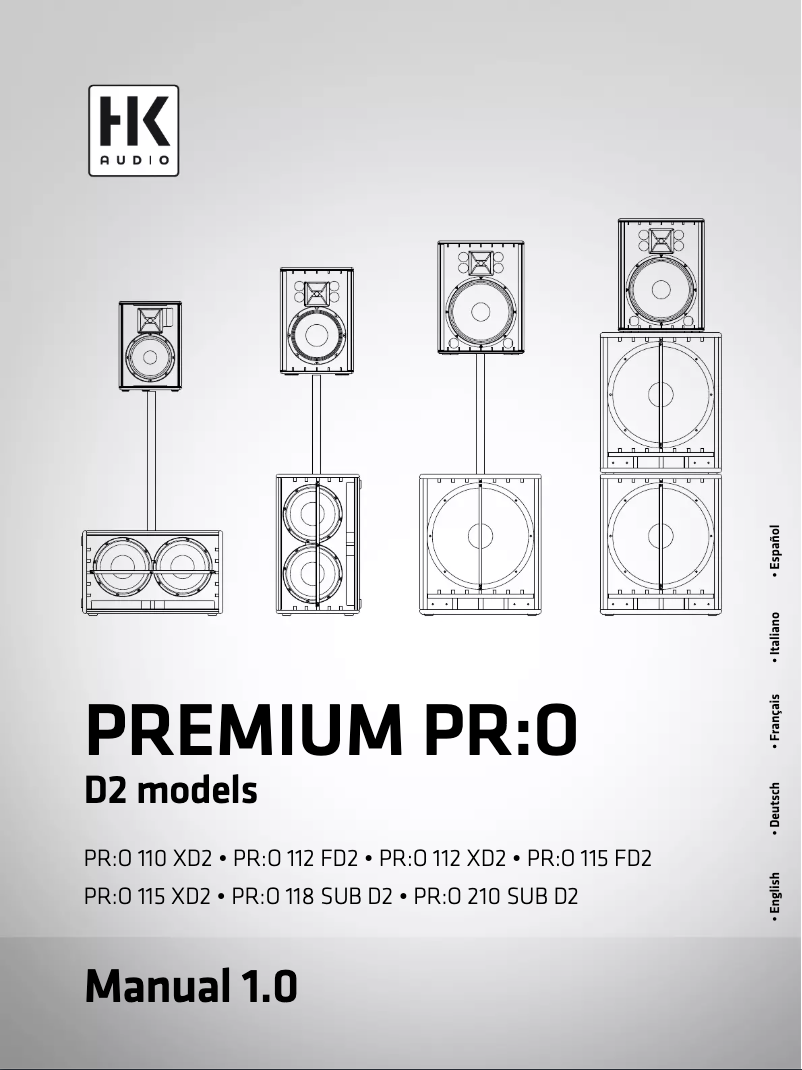 Page 1 de la notice Manuel utilisateur HK Audio PR:O 112 FD2