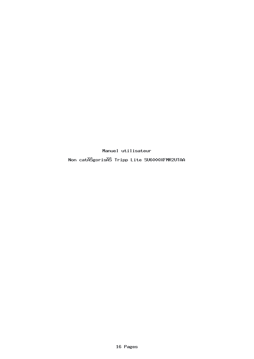 Image de la première page du manuel de l'appareil SU6000XFMR2UTAA