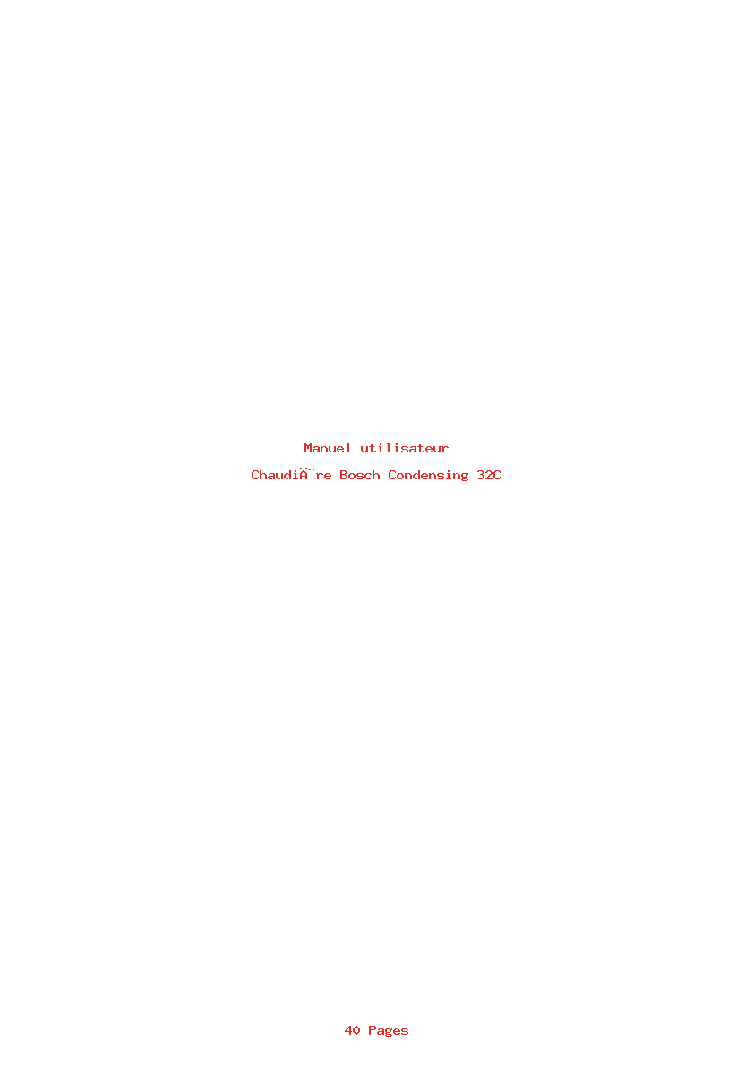 Page 1 de la notice Manuel utilisateur Bosch Condensing 32C
