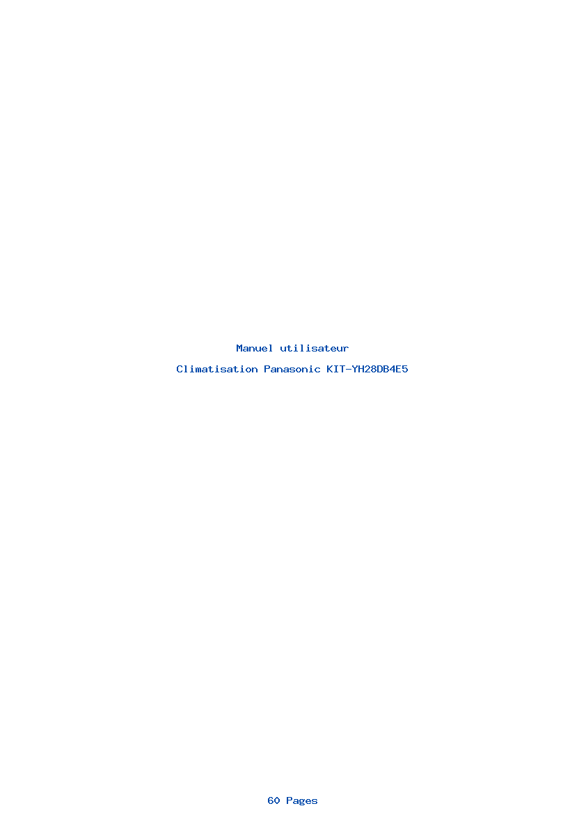 Page 1 de la notice Manuel utilisateur Panasonic KIT-YH28DB4E5