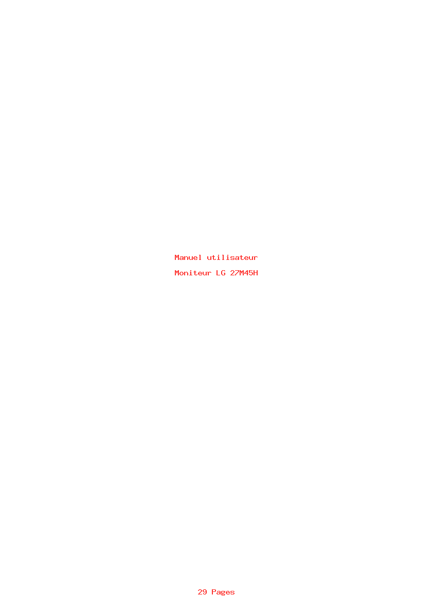 Page 1 de la notice Manuel utilisateur LG 27M45H