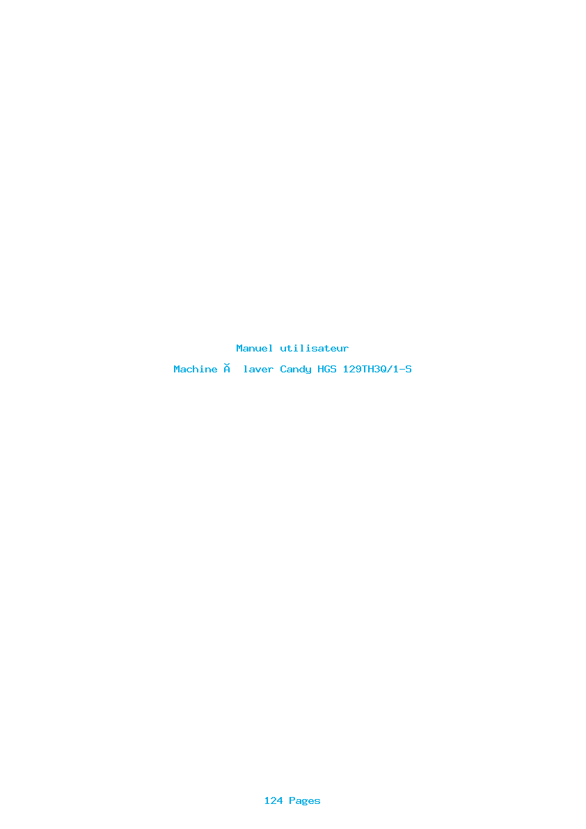 Page 1 de la notice Manuel utilisateur Candy HGS 129TH3Q/1-S