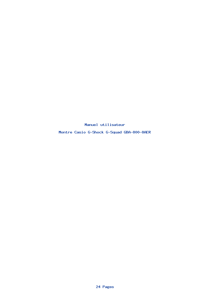 Page 1 de la notice Manuel utilisateur Casio G-Shock G-Squad GBA-800-8AER