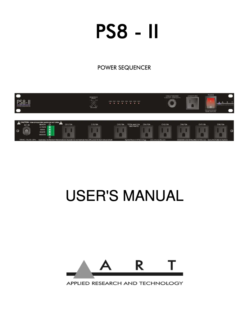 Page 1 de la notice Manuel utilisateur ART PS8-II