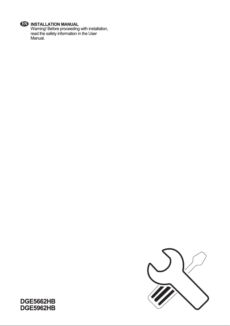 Page 1 de la notice Guide d'installation AEG DGE5962HB