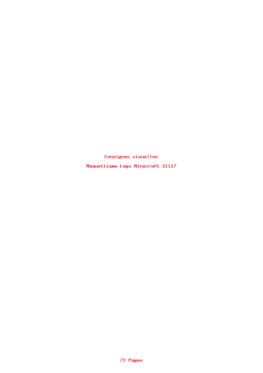Page 1 de la notice Consignes visuelles Lego Minecraft 21117
