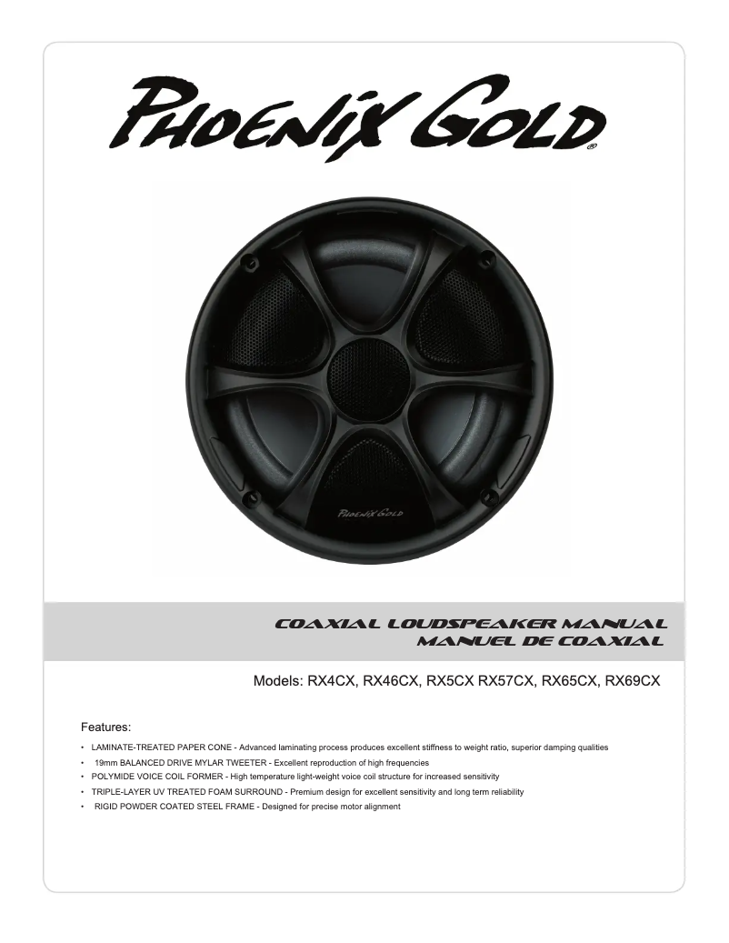 Page 1 of the manual User Manual Phoenix Gold RX46CX