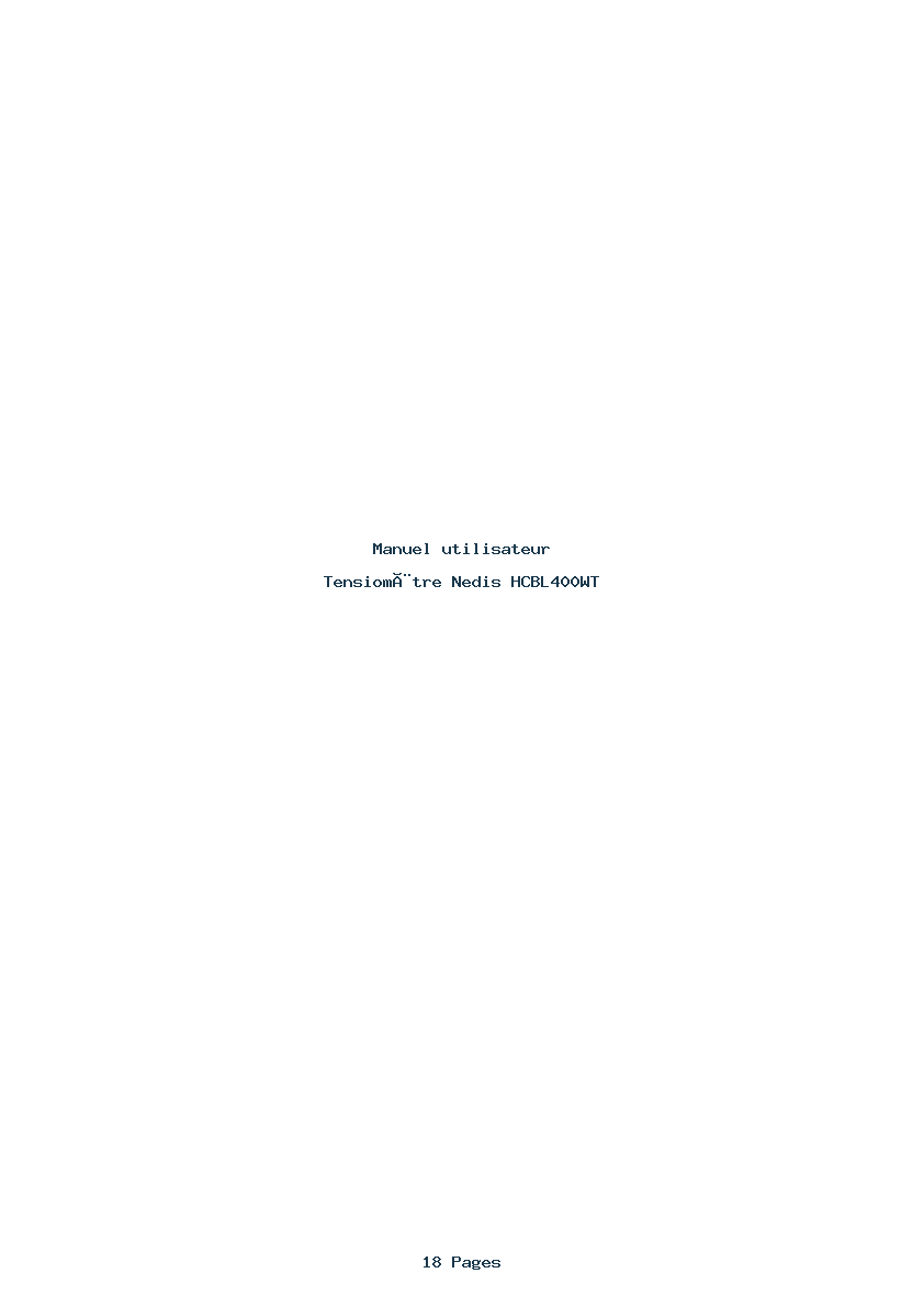 Page 1 de la notice Manuel utilisateur Nedis HCBL400WT