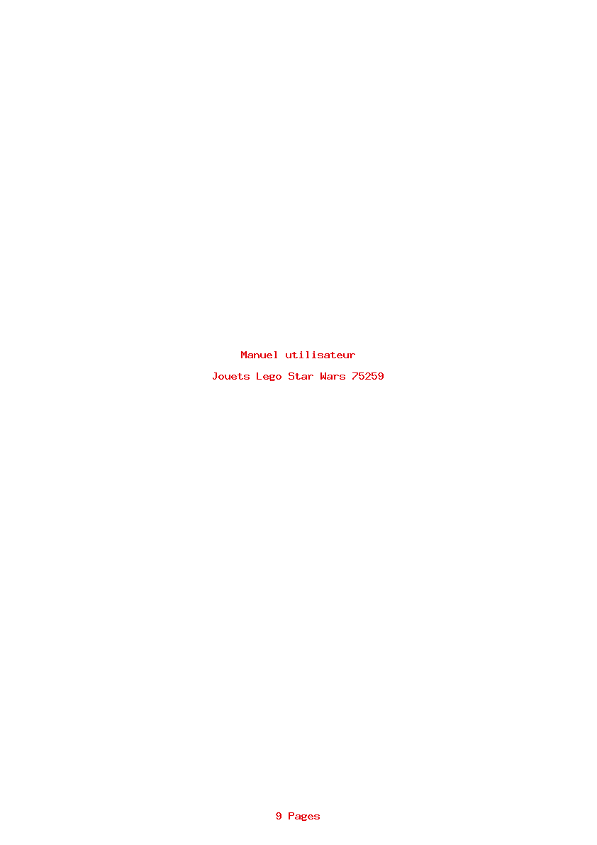 Page 1 de la notice Manuel utilisateur Lego Star Wars 75259