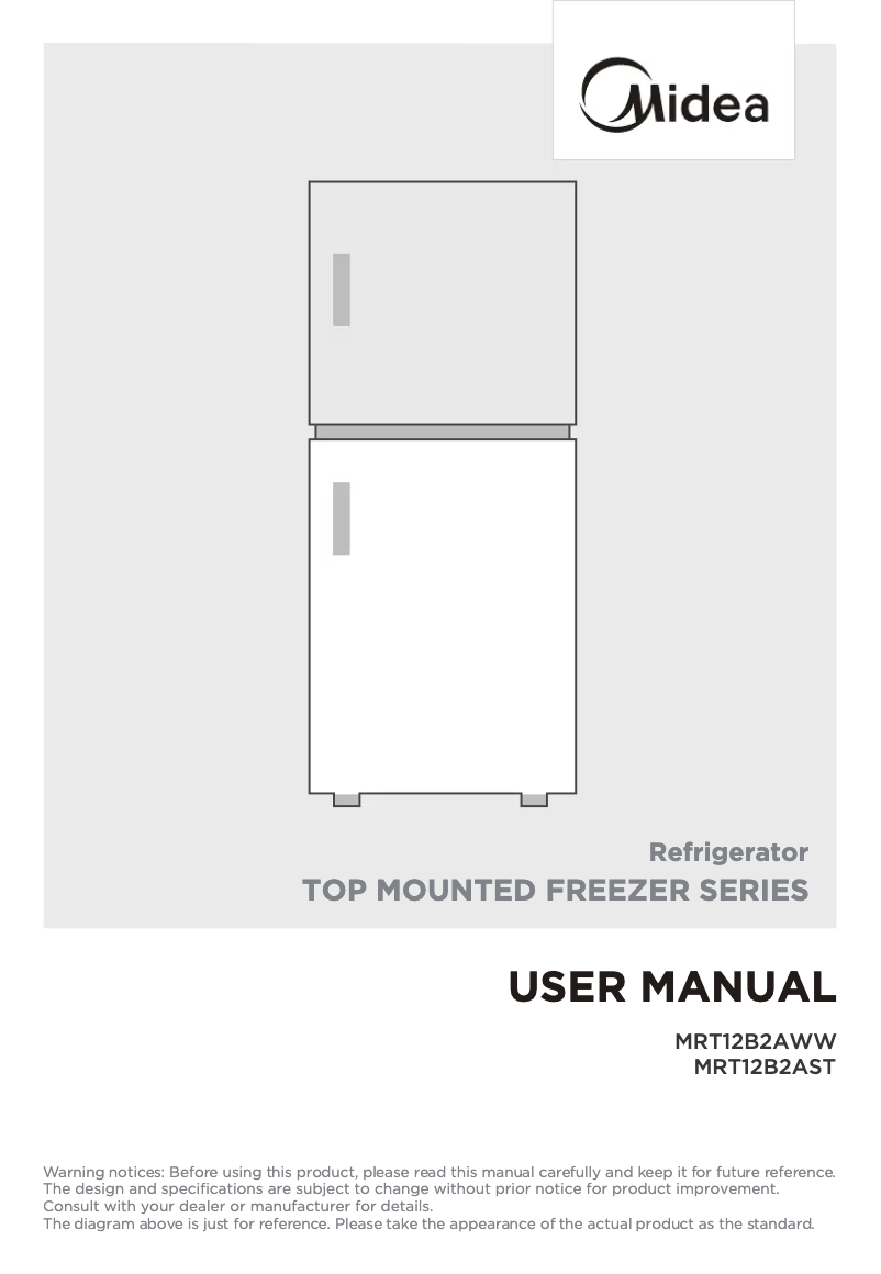 Page 1 de la notice Manuel utilisateur Midea MRT12B2AST