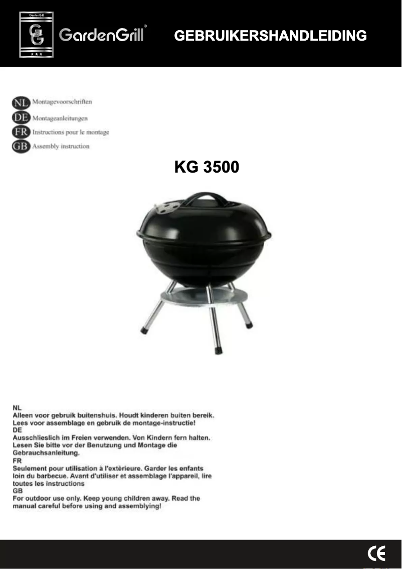 Page 1 de la notice Manuel utilisateur Garden Grill KG 3500
