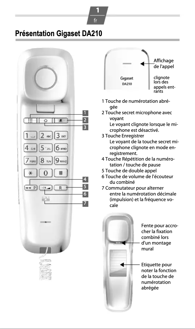 Imagen de la primera página del manual del dispositivo Gigaset DA210