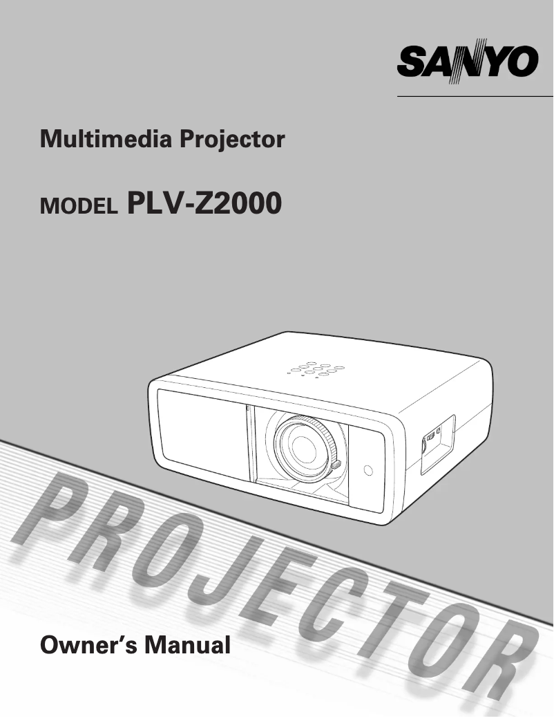 Página 1 del manual Manual de usuario Sanyo PLV-Z2000